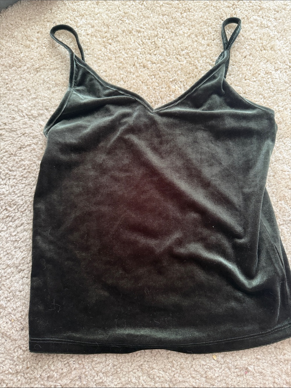 American Eagle Outfitters green  Velvet V‑Neck Camisole